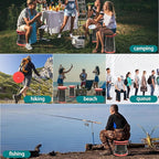 ALEVMOOM Upgraded XXL 50 Portable Collapsible Stool with Cushion,Telescoping Folding Stool for Adults,Yet More Sturdy Camping Stool with Load Capacity 1000lbs,for Outdoor Garden Hiking BBQ Red