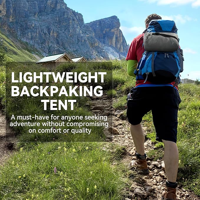 Ultralight Tent 3-Season Backpacking Tent 1 Person/2 Person Camping Tent, Outdoor Lightweight LanShan Camping Tent Shelter, Perfect for Camping, Trekking, Climbing, Hiking