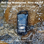 Waterproof First Aid Kit Roll Top Boat Emergency Kit with Waterproof Contents for Fishing Kayaking Boating Swimming Camping Rafting Beach Black