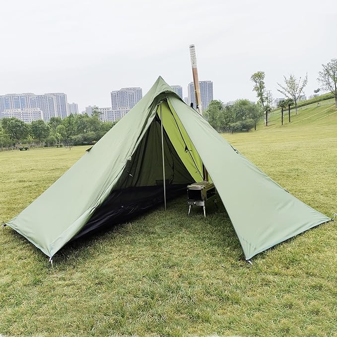 Longeek 2-4 Person Camping Tent 4 Seasons Backpacking Ultralight Easy Up Hot Teepee