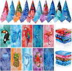 EBOOT 10 Pack Oversized Beach Towel Set Extra Large Pool Towels Microfiber Quick Dry Swim Blanket for Adult Women Men Face Hand Body Bath Travel Pool(Elegant Color,28 x 59 Inch,Summer)