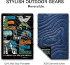 ECOSILK Puffy Blanket for Camping, Traveling, Picnics | Wearable, Waterproof, Lightweight, Packable Outdoor Travel Blanket Airplane w. Stuff Sack for Stadium, Car, Festival | 55 X 79 in