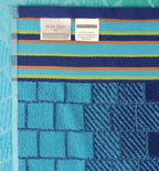 COTTON CRAFT Oversized Beach Towels - 2 Pack XXL 35x84 - The Big Kahuna 7 Foot Extra Large Beach Blanket Towel - Big & Tall - 100% Cotton Jacquard Velour Soft Luxury Towel - Pool Bath - Blue Tiles