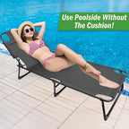 Folding Camping Cot with Mattress for Adults up to 440lbs - Heavy Duty Foldable Bed with Removable Cot Mattress and 3 Recline Positions for Travel, Camp, Beach or Guest Bed by Wakeman Outdoors (Gray)