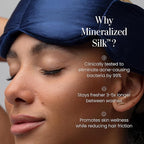 Nodpod Mineralized Silk Gentle Pressure Sleep Mask - Strap-Free, Light-Blocking Design for Sleep, Travel & Relaxation - Weighted Eye Pillow, Machine Washable (Sapphire)