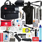 Emergency Survival Kit with First Aid Gears and Supplies - EDC Go Bugout Bag - Get Home Backpack for Camping Outdoor - Tactical Military Molle Pouch Grade - Gift for Man Woman