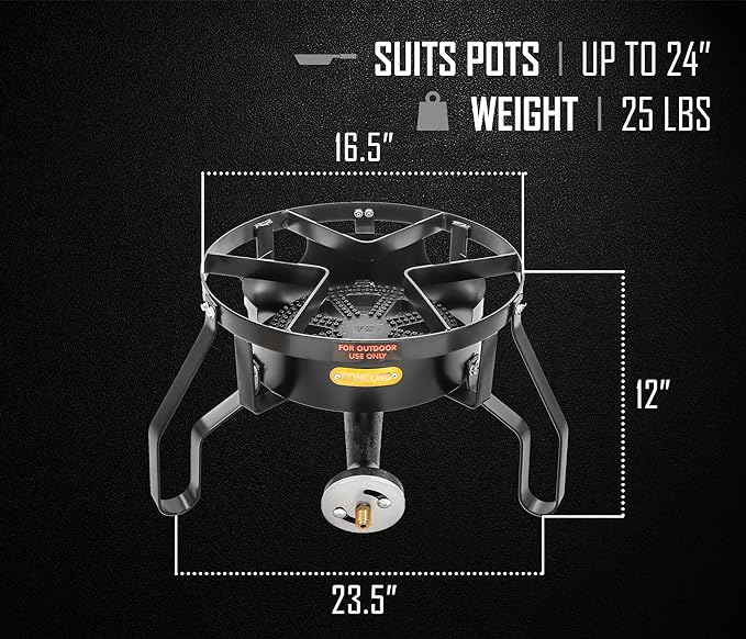 Concord Banjo 16” Single Propane Burner; 200,000BTU 1 Burner Portable Gas Stove