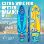 Journey 11'6" / 11'×34" / 11'×35" Extra Wide Paddle Board, One-Stop Premium SUP Board Accessories, Tailored Fins, Stable Inflatable Stand Up Paddle Boards for Youth/Adults of All Skill Levels