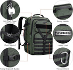 WITZMAN Carry On Travel Backpack for Men Large Convertible 45L Fit 17 Inch Laptop Backpack 3 in 1 Bag for Airline Approved(B688 Army Green)