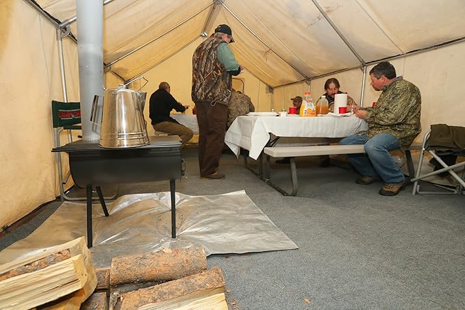 Camp Chef Alpine CS14 Heavy Duty Cylinder Tent Cabin Stove with damper and side shelves