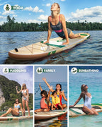 Bigfly Inflatable Stand Up Paddle Board 11’*34”*6”, Blow Up Paddle Board for Adults,with Detachable Fins, Pump, Floating Paddle, Safety Leash,Backpack