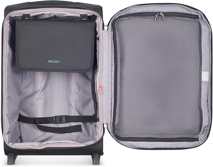 DELSEY PARIS Helium DLX Softside Expandable Luggage with 2 Wheels, Black, Carry on 21 Inch