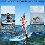 SereneLife Inflatable Stand Up Paddle Board with Premium SUP Accessories – Wide Stable Design with Non-Slip EVA Deck Pad for Adults and Youth of All Skill Levels, 350 lbs Capacity