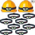 Skywin Hard Hat Light, Headlamp Rechargeable, 10 Pack Lightweight USB, XPG+COB 3 LED 200 Lumen Camping Helmet Light for Adults with Red Light IP44 Waterproof