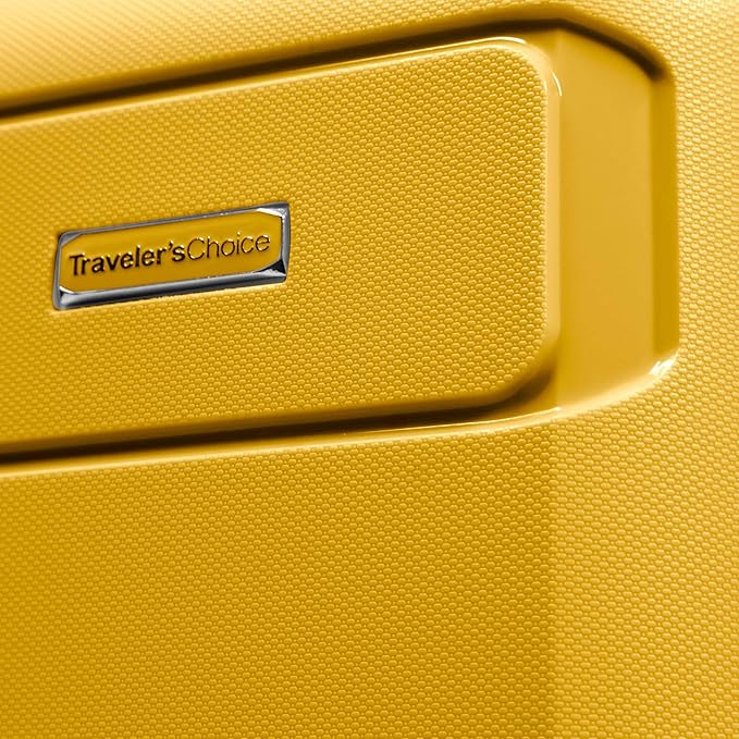 Traveler's Choice Pagosa Hardshell Expandable Luggage with Spinner Wheels, Yellow, 26-Inch Medium