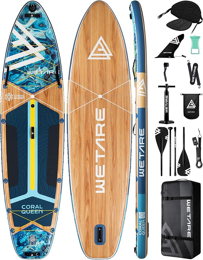 11'6"x35" Inflatable Paddle Board, 450lbs Extra Wide Stand Up Sup Board for Adults, Blow Up Paddleboard Kayak Non-Slip Stable Deck Boat for Yoga Fishing Surf