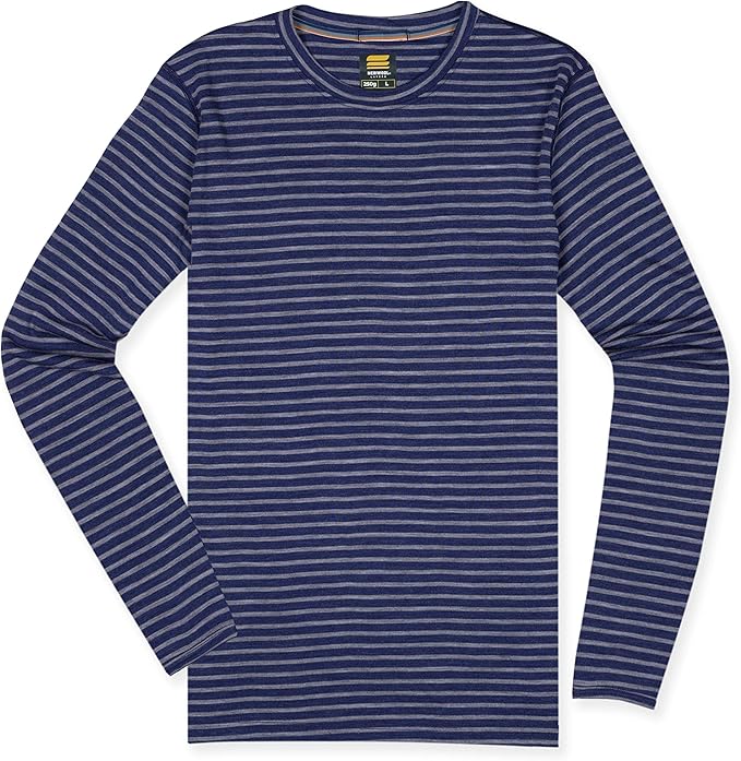 MERIWOOL Mens Base Layer - 100% Merino Wool Midweight Long Sleeve Thermal Shirt