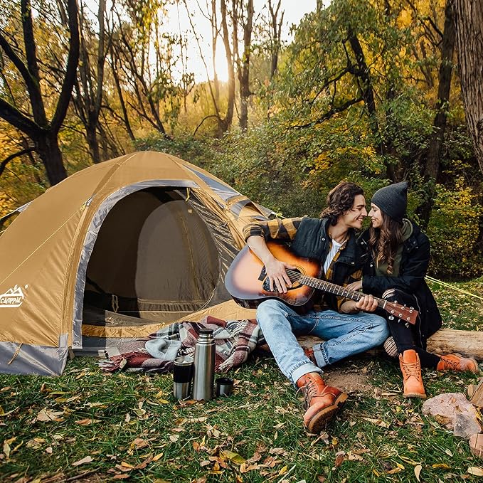 2 Person Backpacking Tent, Waterproof 4 Season Tent, Windproof Cold Weather Winter Tent for Camping, Hiking, Hunting, Cycling