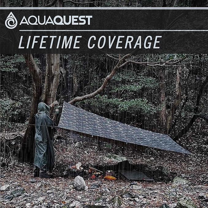 AquaQuest Defender Tarp – Heavy-Duty Waterproof (20,000 mm) Seam-Taped Rain Fly for Camping, Bushcraft & Survival