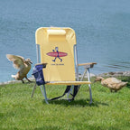 Life is Good 2-Pack 4-Position Aluminum Backpack Beach Chairs, Portable Folding Camp Chairs with Carrying Straps for Camping, Beach, Tailgating, Multi Color