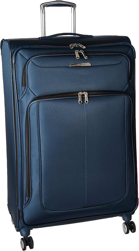 Samsonite Solyte DLX Softside Expandable Luggage with Spinner Wheels, Mediterranean Blue, Checked-Large 29-Inch