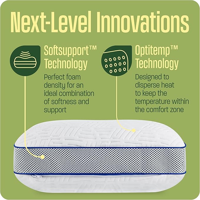 Camping Pillow: Dual Cover, Memory Foam Travel Pillow, Medium Firm Camp Pillow, Camping Pillows for Sleeping, 5 Layers for Support, Small Travel Pillow,Small Portable Pillow 10x16 Inches (White)