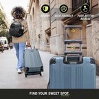 Kenneth Cole REACTION Out of Bounds Lightweight Hardshell 4-Wheel Spinner Luggage, Granite Blue, 3-Piece Set (20", 24", & 28")