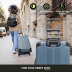 Kenneth Cole REACTION Out of Bounds Lightweight Hardshell 4-Wheel Spinner Luggage, Granite Blue, 2-Piece Set (20" & 28")