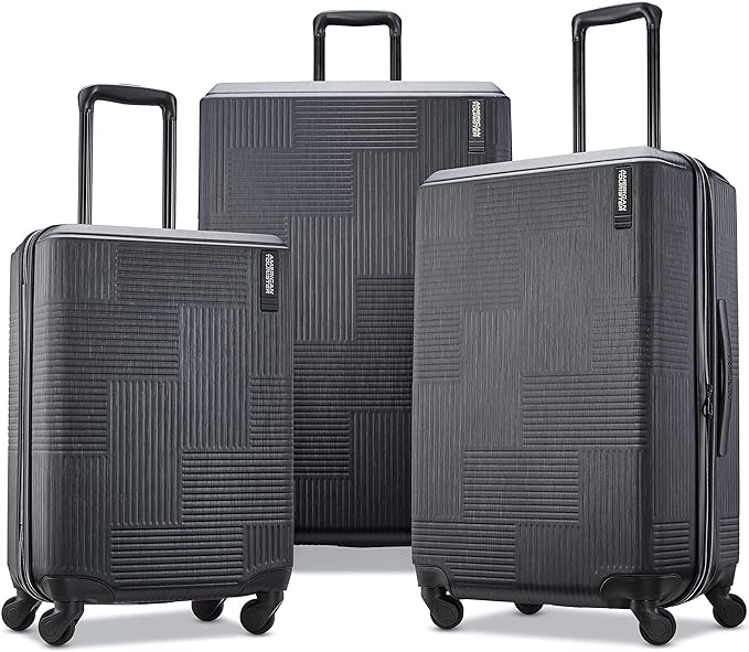 American Tourister Stratum XLT Expandable Hardside Luggage with Spinner Wheels, Jet Black, Carry-On 21-Inch