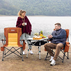 Oversized Folding Camping Chairs for Adults Heavy Duty, Support 500lbs Big and Tall High Back Camping Chairs for Heavy People Padded Lawn Chairs Camp Chairs for Indoor,Beach,Camp,Lawn,Outdoor,Brown