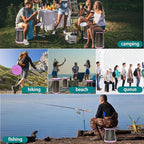 ALEVMOOM Upgraded Portable Collapsible Stool with Cushion,Telescoping Folding Stool for Adults,Yet More Sturdy Camping Stool with Load Capacity 1000lbs,for Outdoor Garden Hiking BBQ