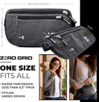 Money Belt for Secure Travel - RFID Blocking Slim Passport Holder - Hidden Waist Pouch for Cash, Credit Cards, Documents - Concealable Under Clothes, Water-Resistant Slim Fanny Pack for Men and Women