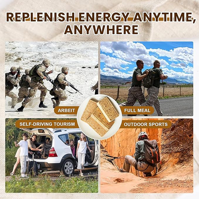 Emergency Food Bars - Coconut Flavor Hardtack, Mre Meals Military, 20 Years Shelf Life, Emergency Meals Ration Bars, Emergency Supplies for Disaster Preparedness, 12 Count