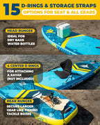 11'6x35'' Extra Wide Inflatable Paddle Board, 450lb Capacity Stand Up Paddle Board for Adults (x3), Stable Inflatable SUP, All Skill Levels, 3 Handles, 100L Backpack, 3PCS Paddle, 5L Dry Bag