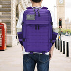 Sparklekle Military Tactical Backpack 45L 3 Day Assault Pack Waterproof Molle Hiking Rucksack for Men&Women (Purple)
