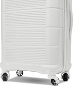 American Tourister Stratum 2.0 Expandable Hardside Luggage with Spinner Wheels, Checked-Medium, White