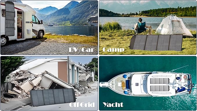 PPQ 100W Portable Solar Panel Kit 18V/6A,9lb Foldable Briefcase Solar Charger w/ 24% Efficiency,4 Cables & 16 Outputs for All Camping Power Station, RV Battery, Phones, IP67 Waterproof