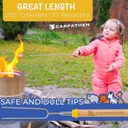 CARPATHEN Marshmallow Roasting Sticks Campfire - Set of 8pcs Smores Sticks With Beautifully Engraved Handles - Perfect as a Gift - Telescoping Stainless Steel Hot Dog Sticks Skewers