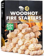 WH 54+ Pack Natural Fire Starters for Campfires & Grill - Long-Burning Charcoal Starters - Odorless Firestarters for Outdoor Fire Pit, Fireplace - Quick Ignite