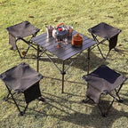 2 Pairs Camping Stool, 13 InchLightweight Folding Camping Chair, Lightweight Folding Stool Seat with Side Pocket and Carry Bag for Outdoor Hiking, Fishing, Picnic, Beach and Lawn Party