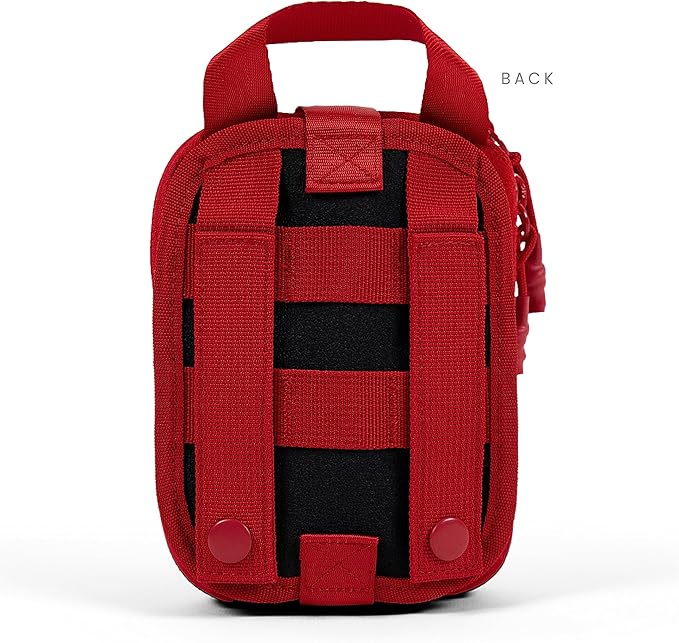 My Medic Sidekick - Camping Hiking and Backpacking First Aid Kit - 70 Items - HSA and FSA Eligible - Small Ifak Great for Travel or Motorcycle - Portable Emergency Kit – Red