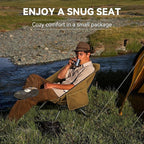 TOBTOS Portable Camping Chair, Support up to 330 LBS, Lightweight Folding Backpacking Chair for Outdoor Camp, Travel, Beach, Picnic, Hiking, Backpacking (Khaki)