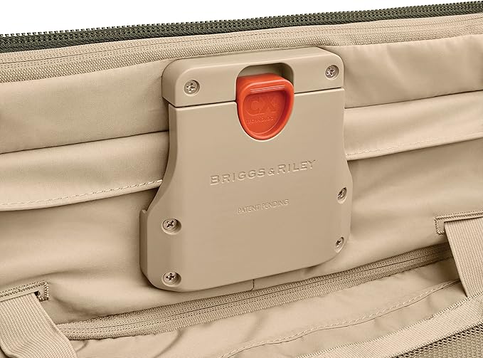 Briggs & Riley 26" Medium Expandable Spinner - Checked Luggage for Travel, Suitcases with Wheels, Softside Rolling Bag for Men & Women, Self-Repairing Zipper - Baseline Collection, Olive