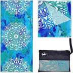 Elite Trend Quick Dry Towel Large 63x31 Inch - Microfiber Beach Towel - Perfect for Beach, Travel, Swimming, Pool, Yoga, Hiking, Camping - Lightweight, Fast Drying, Compact for Adults (Mandala Blue)