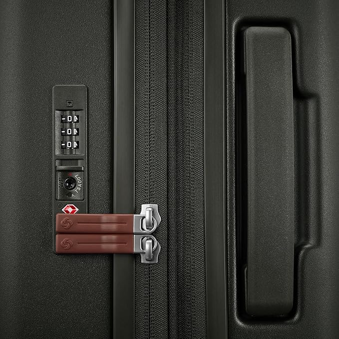 Virtuosa Hardside 21 Inch Carry On Luggage - Airline Approved with 360° Spinner Wheels, RightHeight™ Adjustable Handle - Zippered WetPak™ - TSA Lock - Expandable Light Polycarbonate Shell - Pine Green