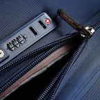 DELSEY PARIS Helium DLX Softside Expandable Luggage with Spinner Wheels, Navy Blue, Checked-Large 29 Inch