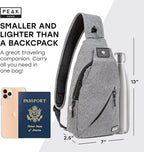 Peak Gear Travel Sling Bag. Compact Crossbody Bag | Lighter and Smaller than a Backpack | Lifetime Lost & Found ID Tag