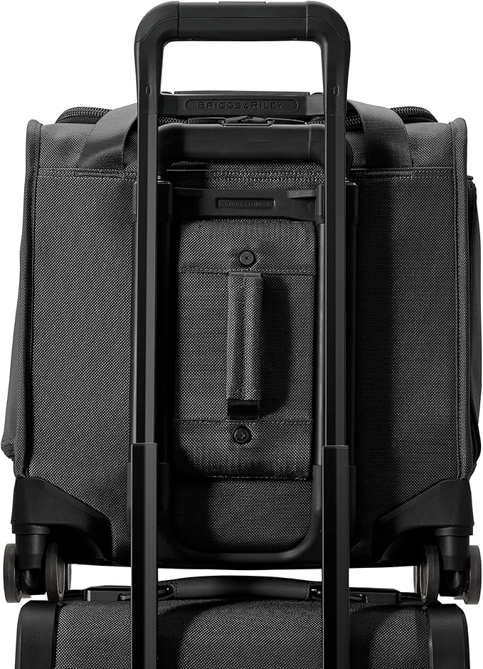 Briggs & Riley Cabin Spinner - Carry On Luggage for Travel, Suitcases with Wheels, Softside Rolling Bag for Men & Women, Fits Under Plane Seat, Interlocking Handle - Baseline Collection, Black