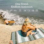 Nomadix Original Towel - Perfect for Beach, Pool, Travel, Camping, Yoga - Made with Recycled Materials - Super Absorbent - Sand Resistant - Baja Aqua - 72.5x30