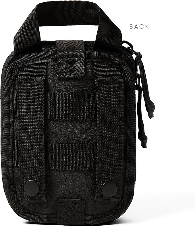 My Medic Sidekick - Camping Hiking and Backpacking First Aid Kit - 70 Items - HSA and FSA Eligible - Small Ifak Great For Travel or Motorcycle - Portable Emergency Kit – Black